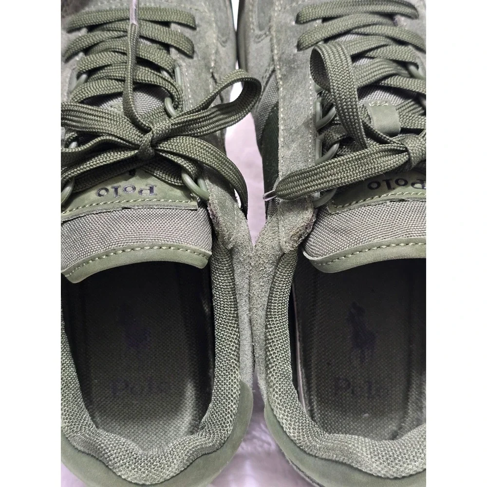 Polo Ralph Lauren Mens CRT PP-SK-LTL Olive Green Suede Sneakers 9.5 13297 E22